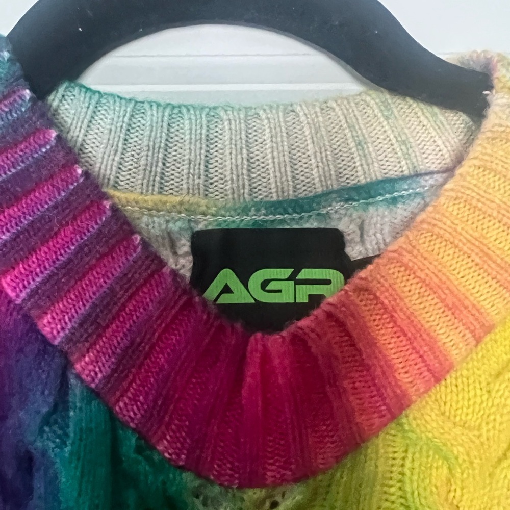 Agr knit mens multicolor wool sweater